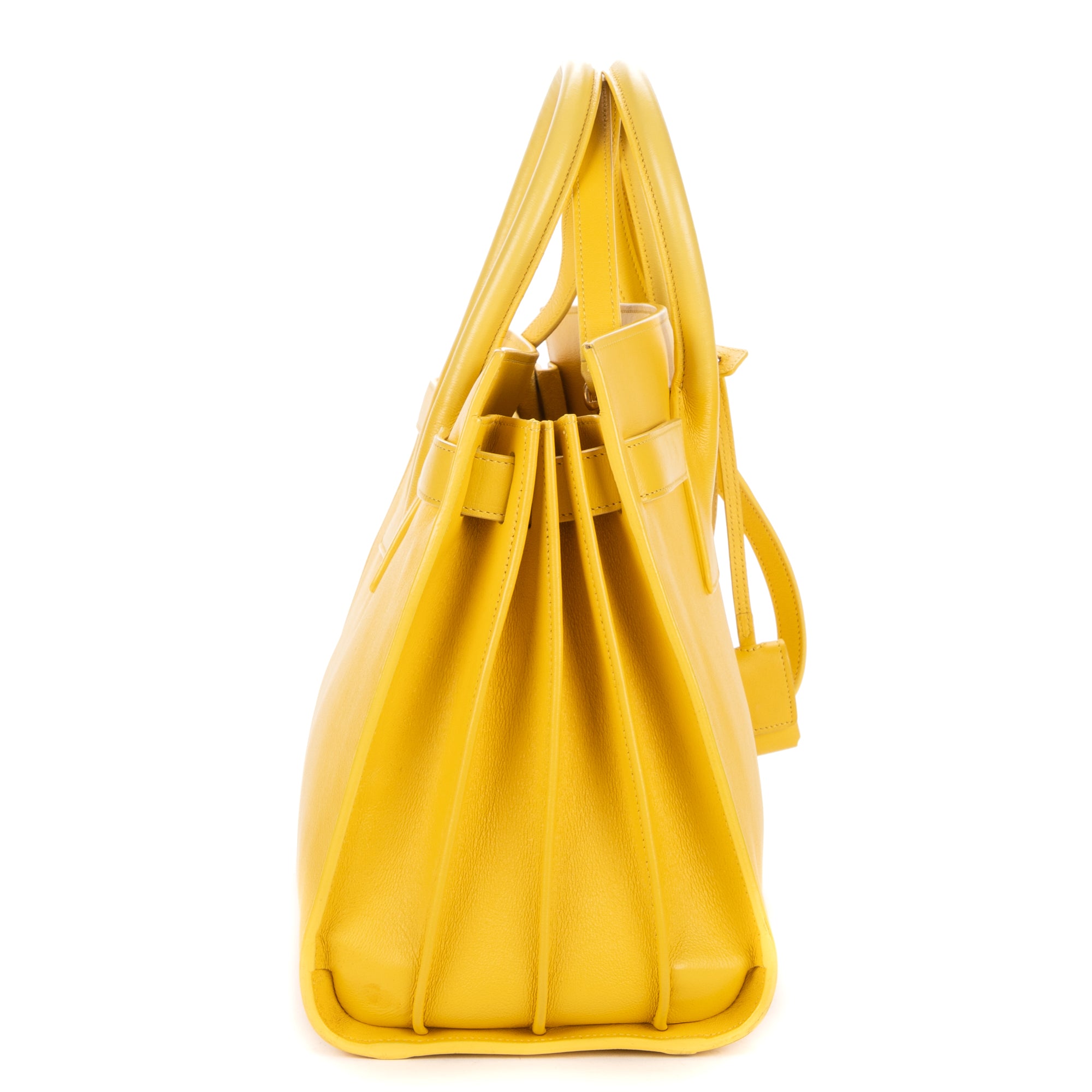 Shoulder Bag Sac de Jour Yellow Calfskin Leather