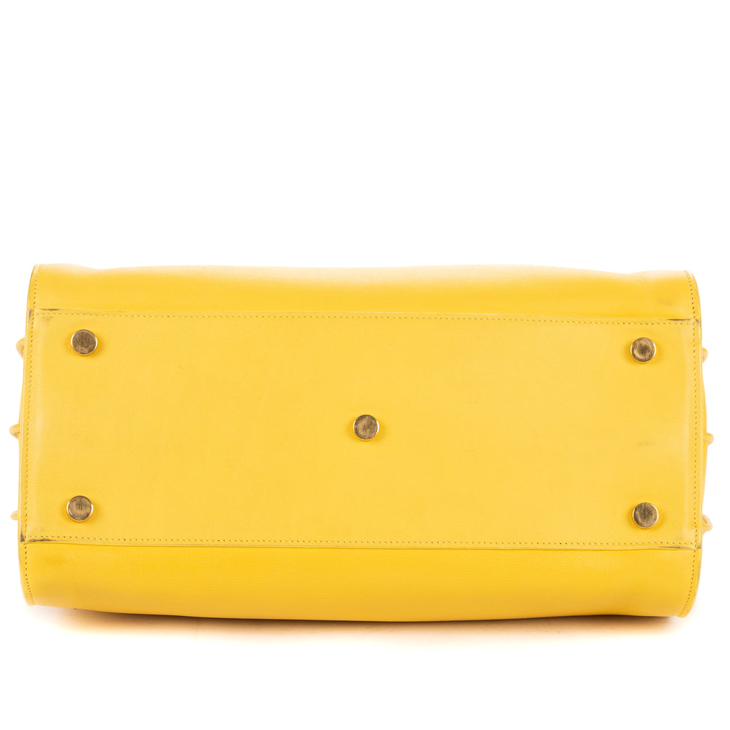 Shoulder Bag Sac de Jour Yellow Calfskin Leather