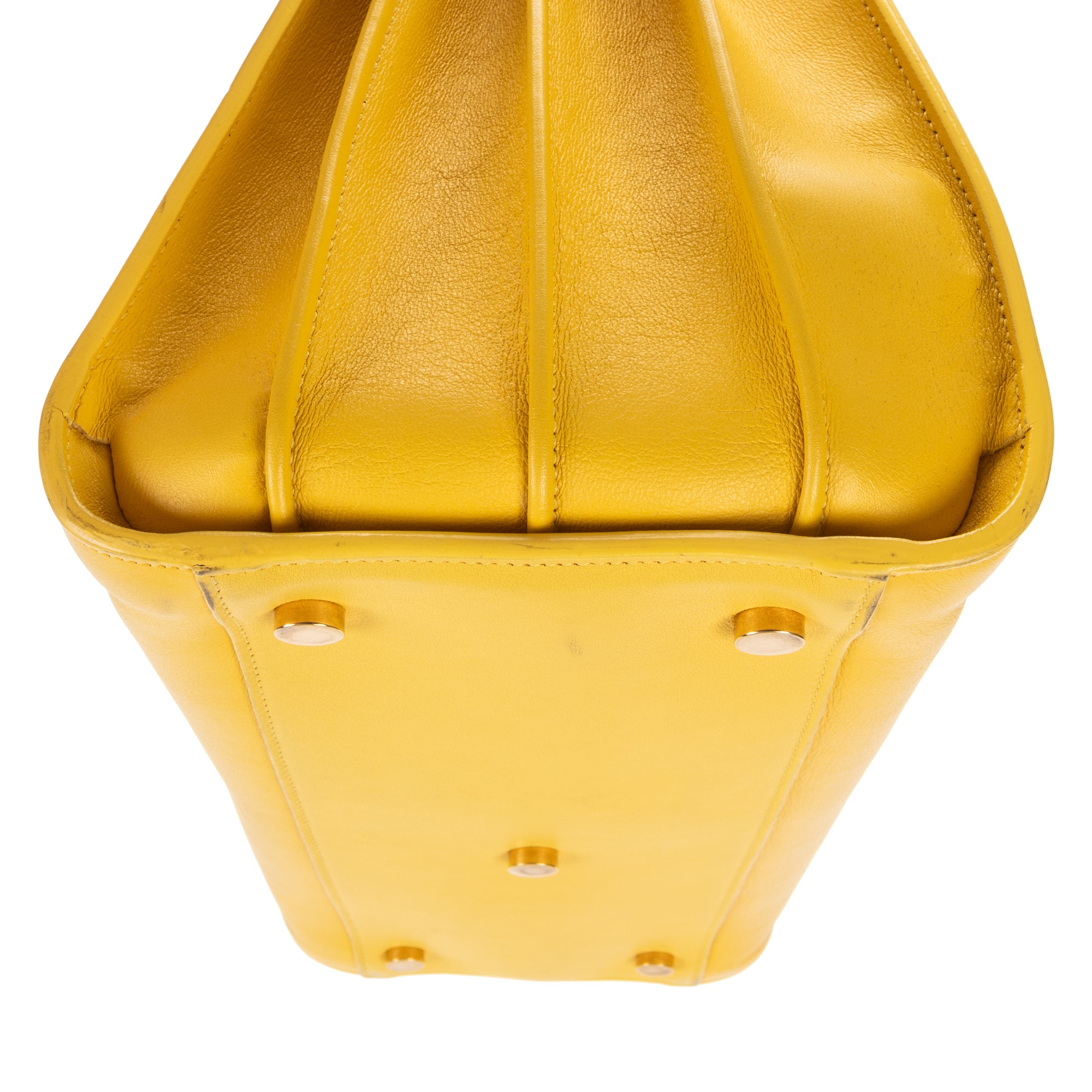 Shoulder Bag Sac de Jour Yellow Calfskin Leather