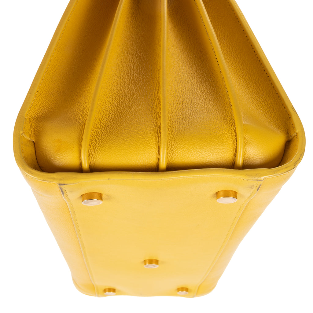 Shoulder Bag Sac de Jour Yellow Calfskin Leather