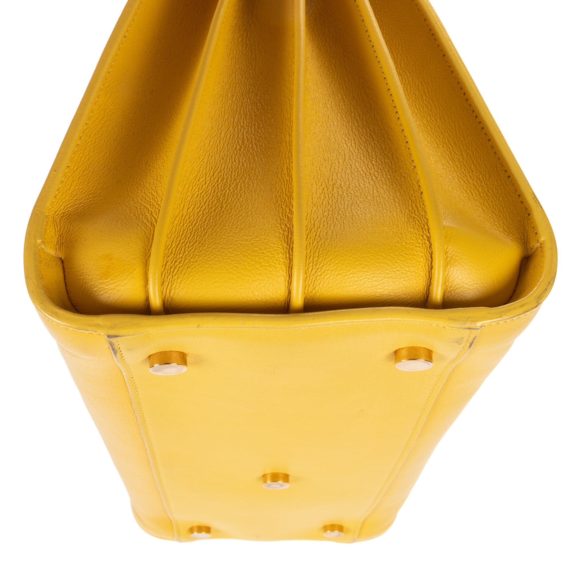 Shoulder Bag Sac de Jour Yellow Calfskin Leather