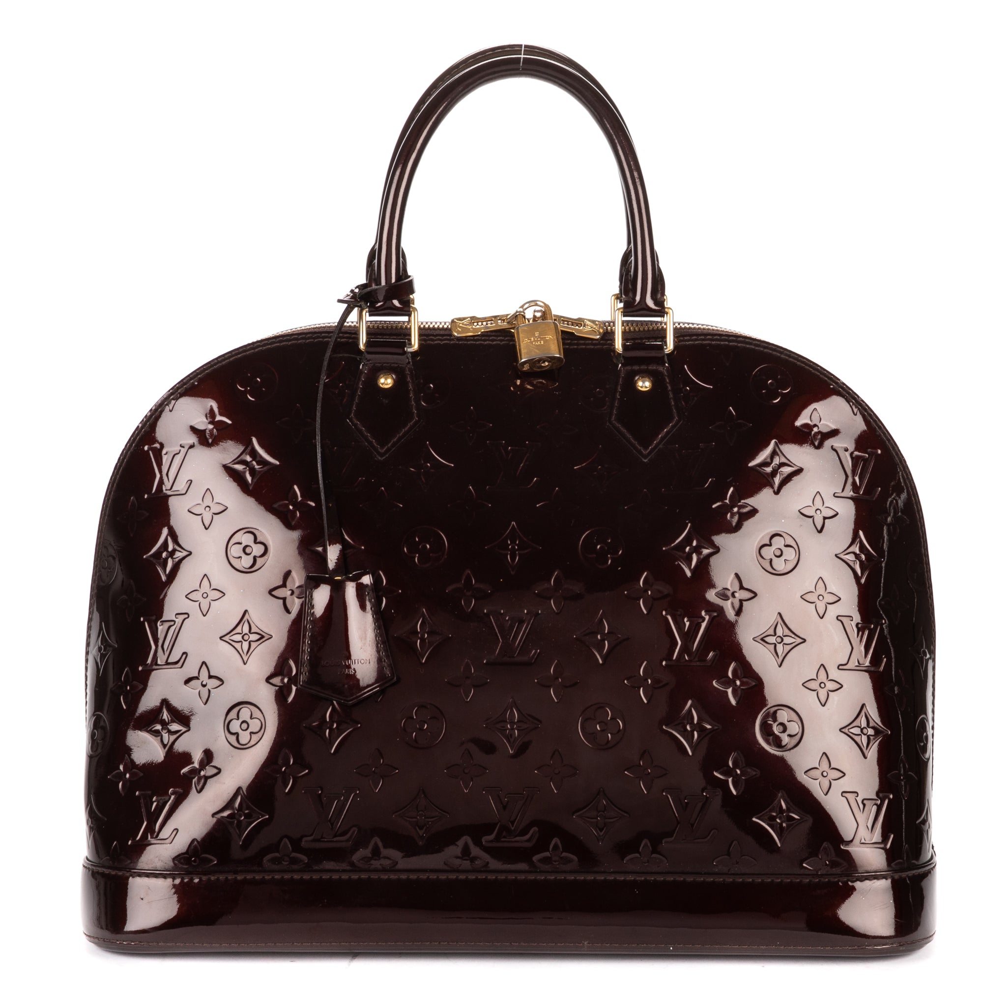 Handbag Alma GM Burgundy Amarante Monogram Vernis