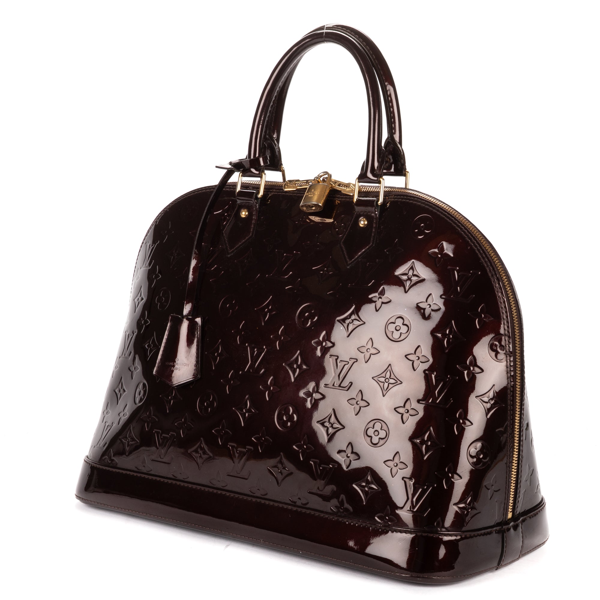Handbag Alma GM Burgundy Amarante Monogram Vernis