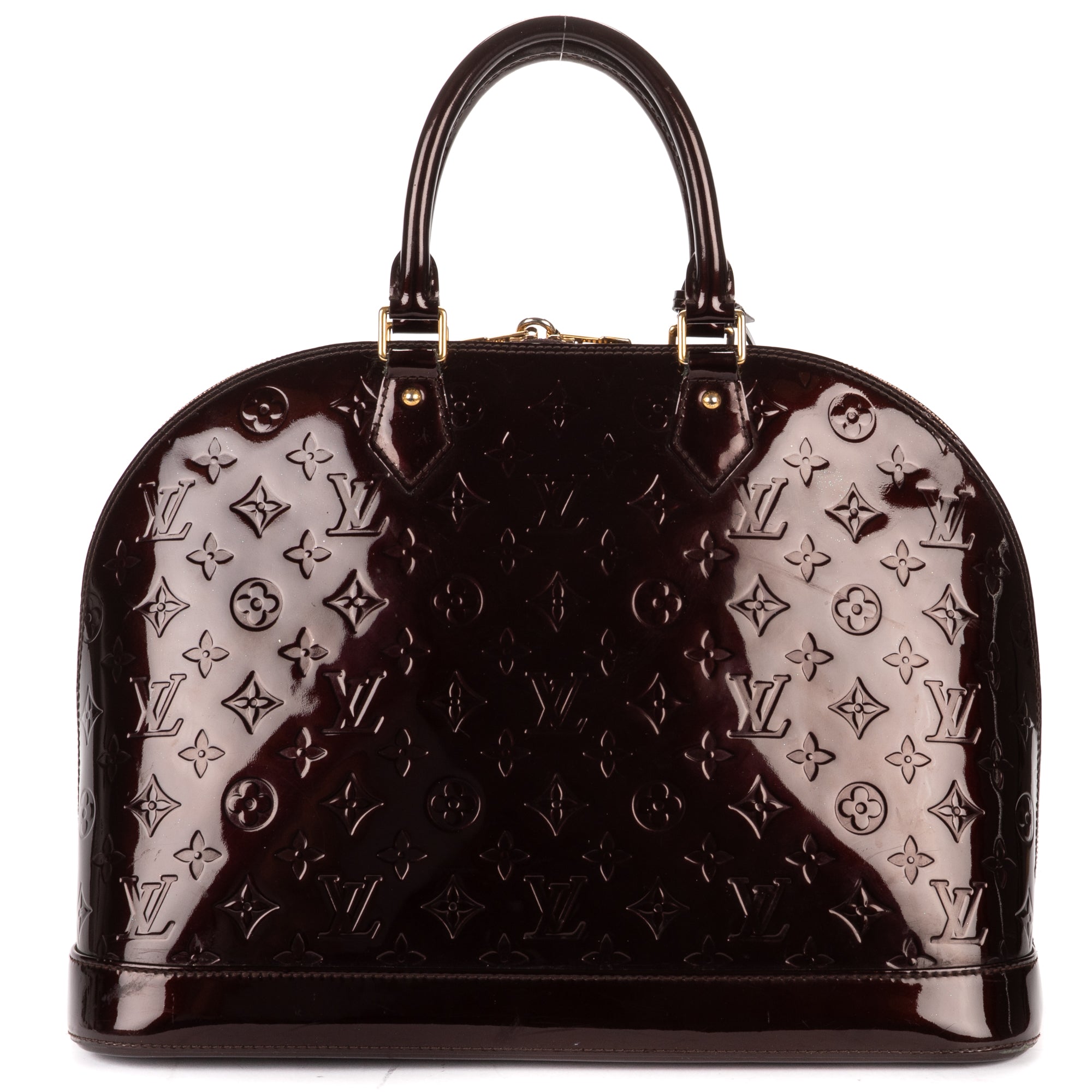 Handbag Alma GM Burgundy Amarante Monogram Vernis