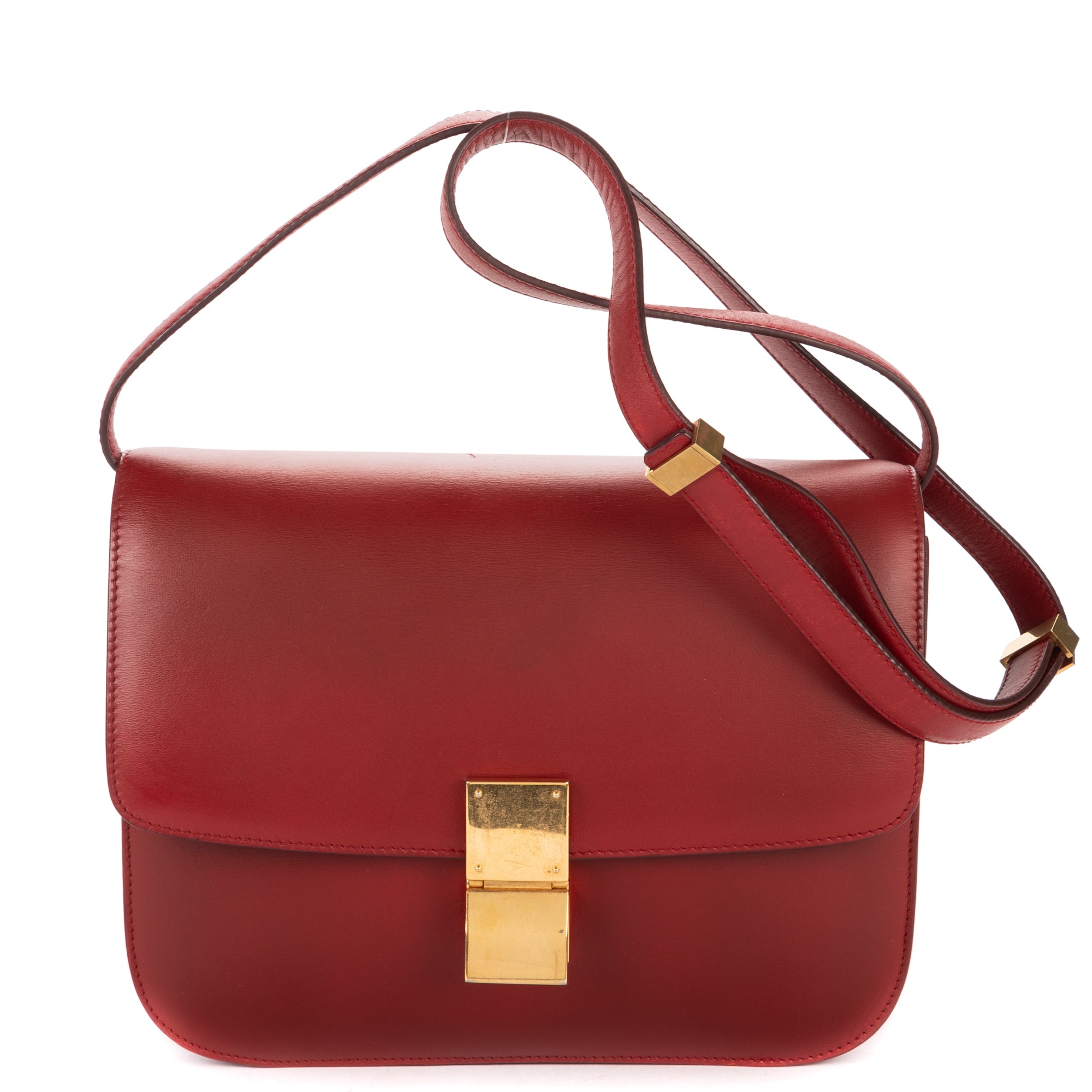 Shoulder Bag Medium Classic Box Medium Red Smooth Calfskin Leather