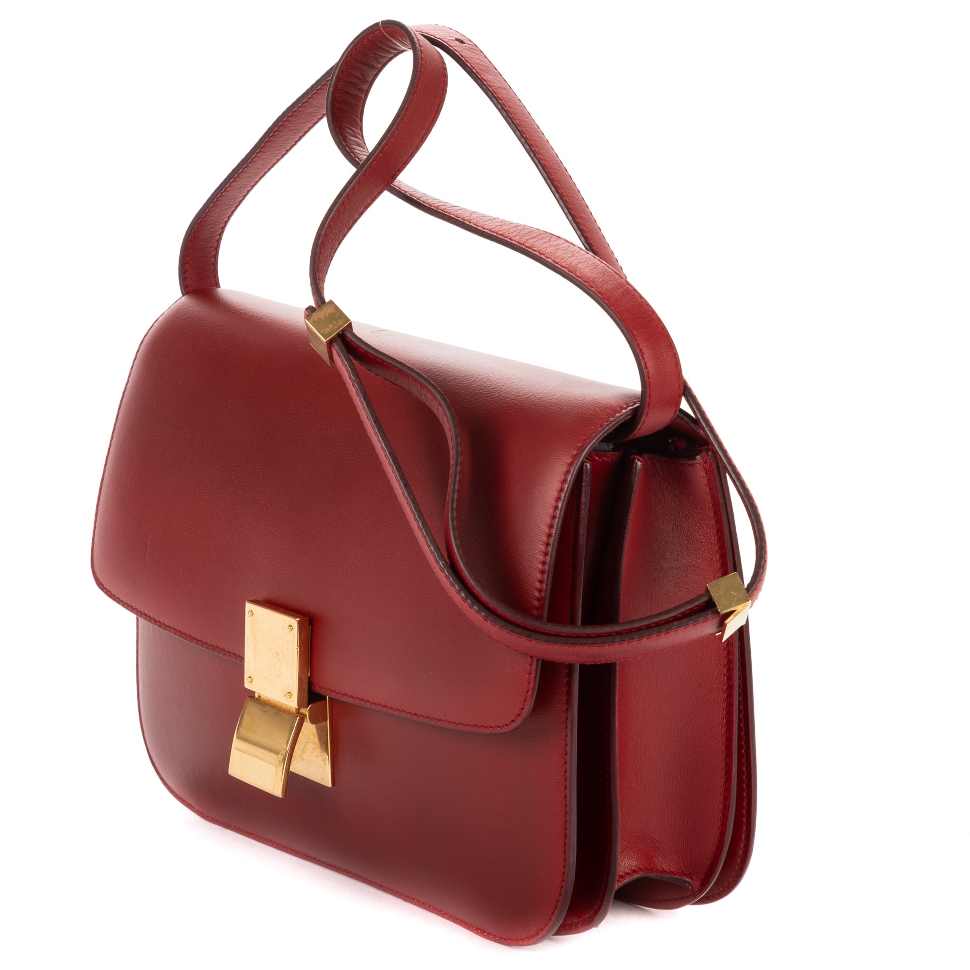 Shoulder Bag Medium Classic Box Medium Red Smooth Calfskin Leather