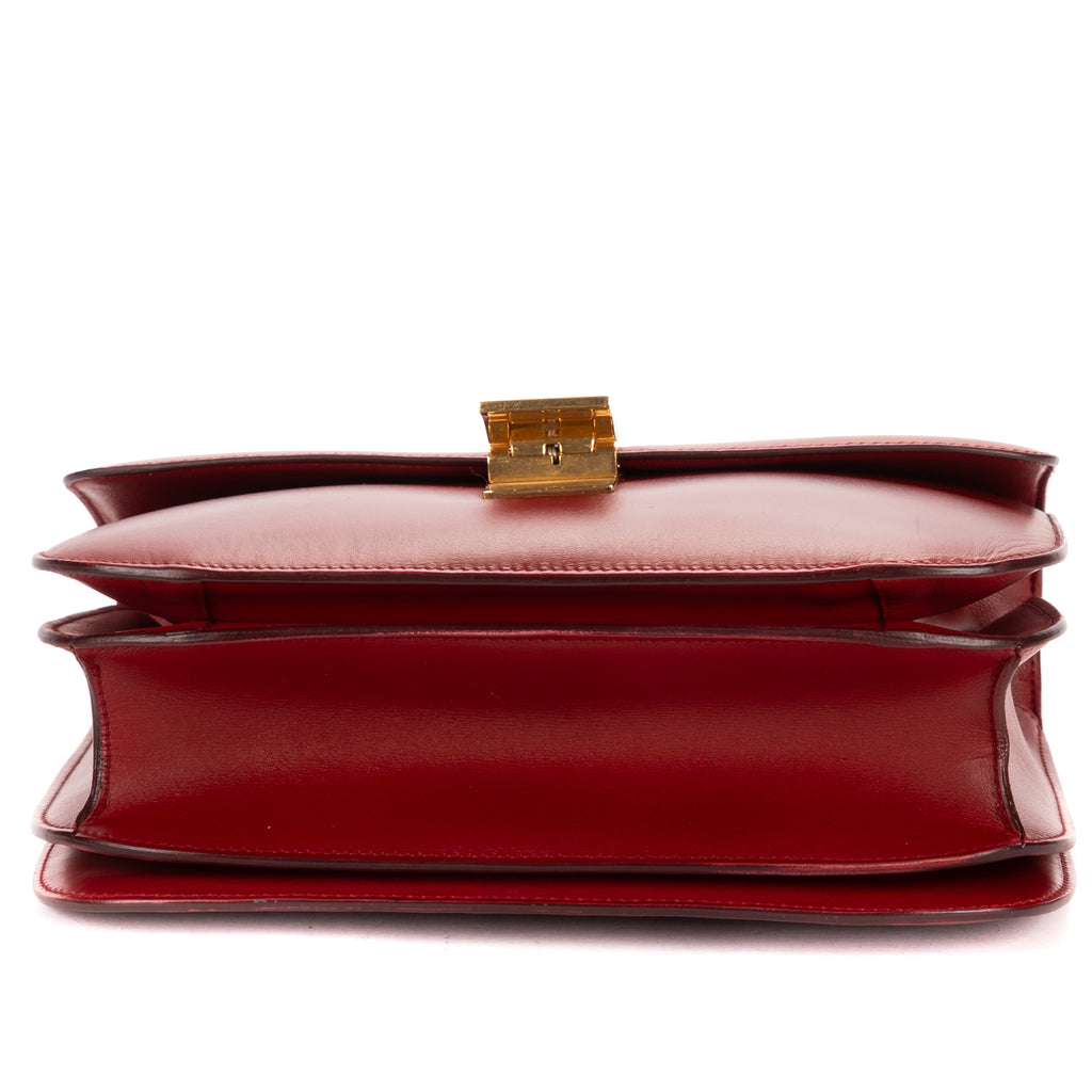 Shoulder Bag Medium Classic Box Medium Red Smooth Calfskin Leather