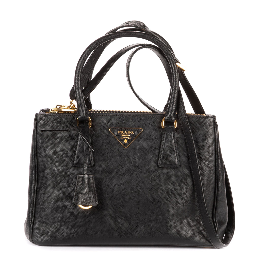 Shoulder Bag Small Galleria Double Zip Tote Small Black Saffiano Lux Leather