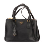 Shoulder Bag Small Galleria Double Zip Tote Small Black Saffiano Lux Leather