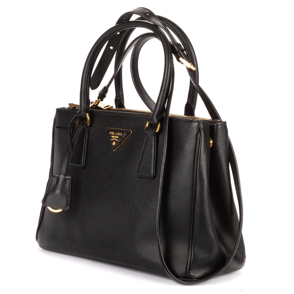 Shoulder Bag Small Galleria Double Zip Tote Small Black Saffiano Lux Leather