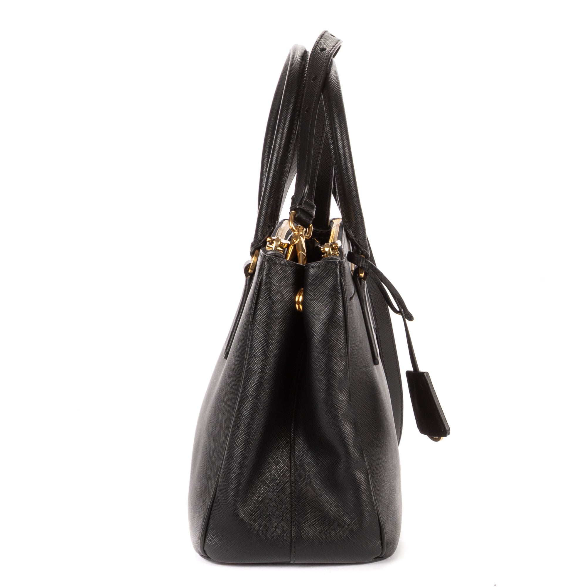 Shoulder Bag Small Galleria Double Zip Tote Small Black Saffiano Lux Leather