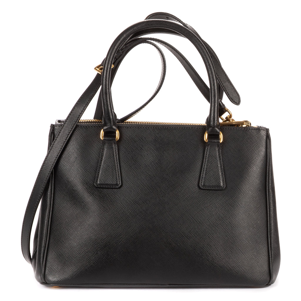 Shoulder Bag Small Galleria Double Zip Tote Small Black Saffiano Lux Leather