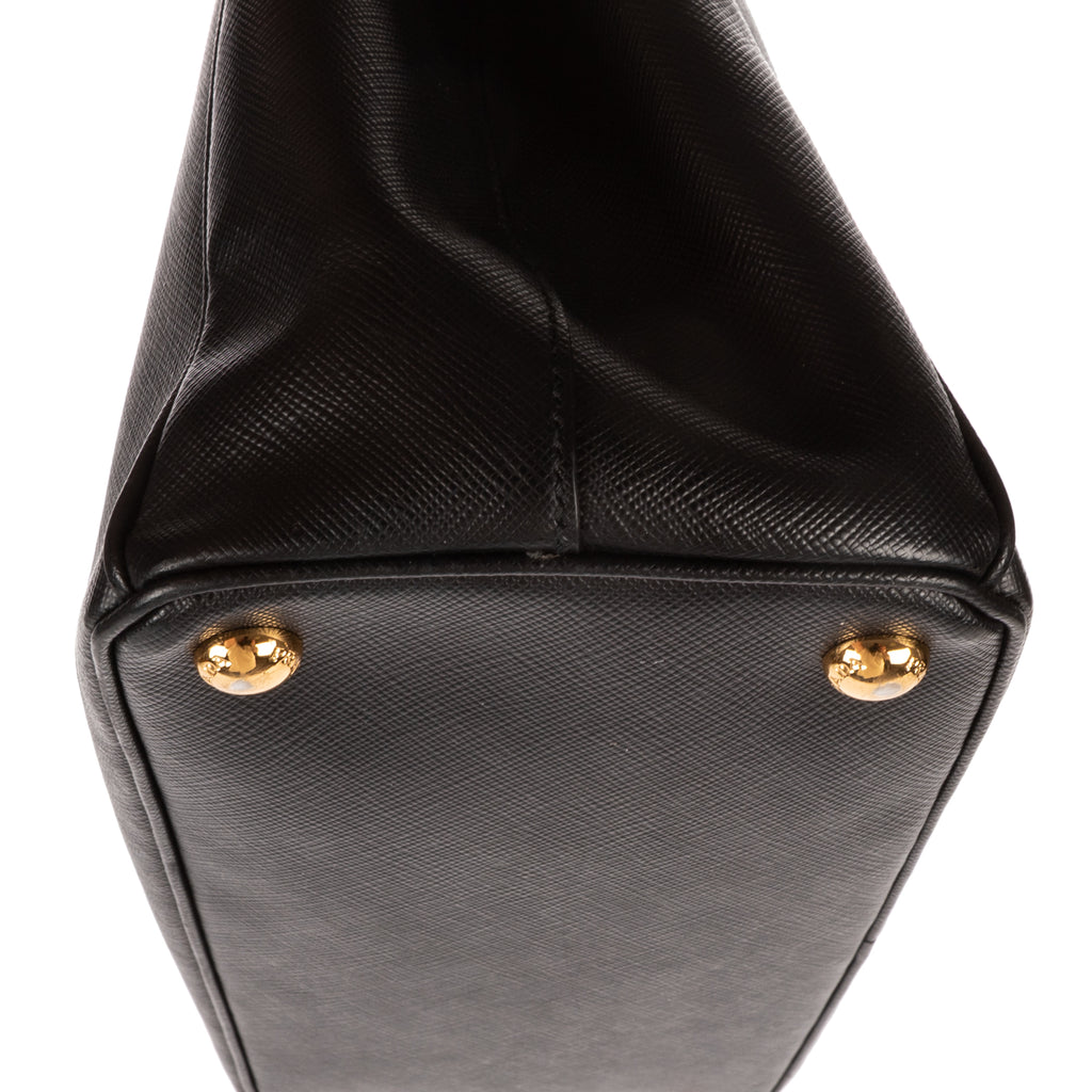 Shoulder Bag Small Galleria Double Zip Tote Small Black Saffiano Lux Leather
