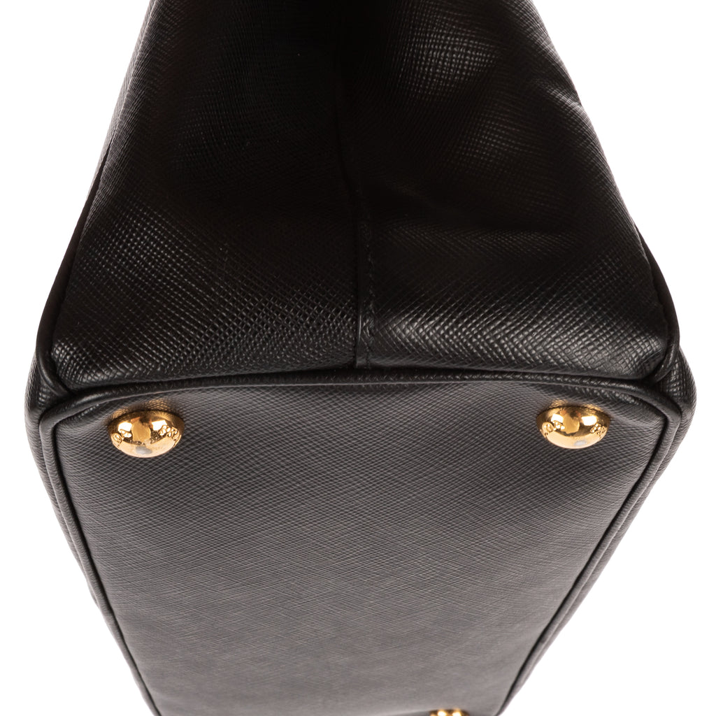 Shoulder Bag Small Galleria Double Zip Tote Small Black Saffiano Lux Leather