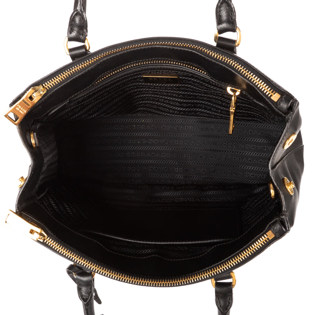 Shoulder Bag Small Galleria Double Zip Tote Small Black Saffiano Lux Leather