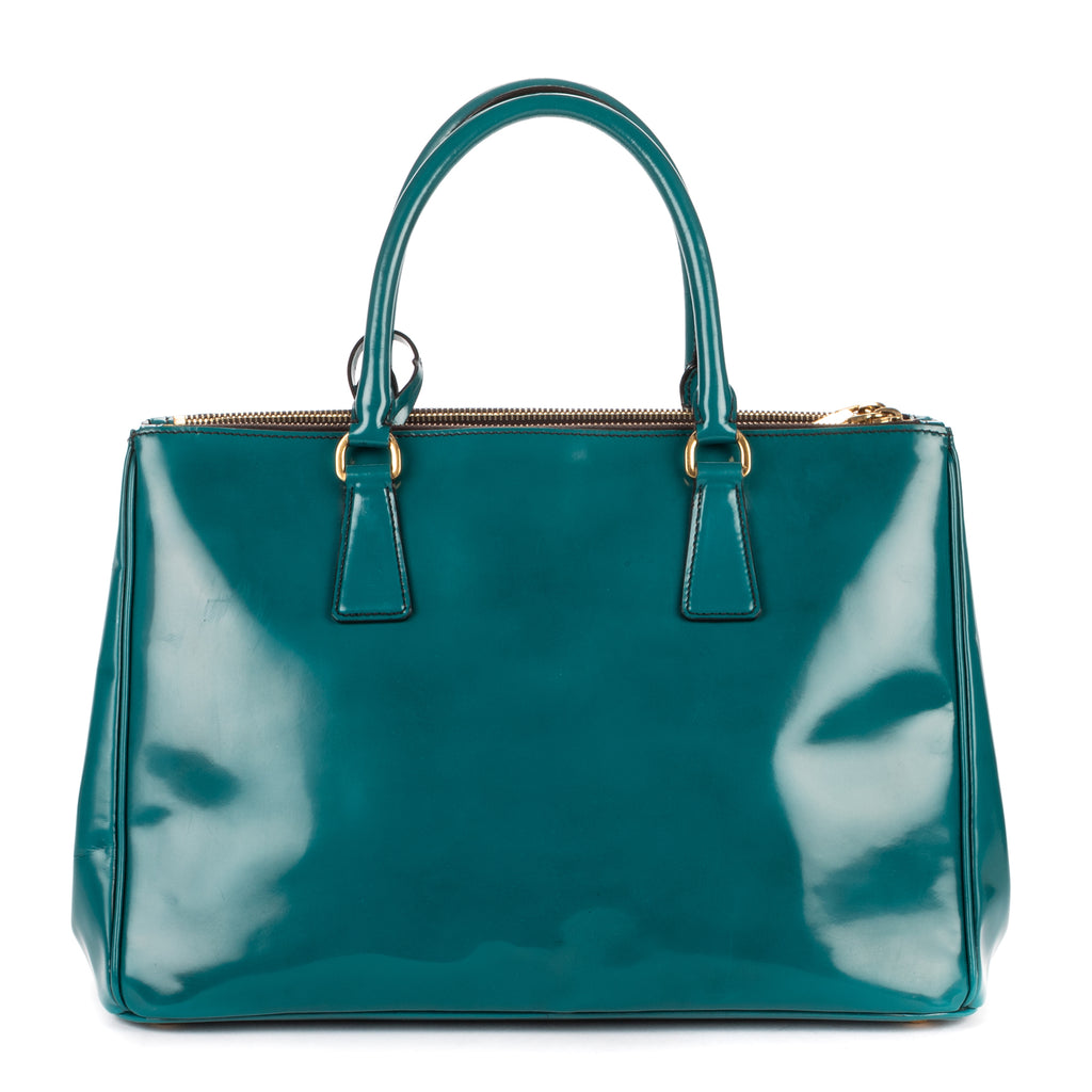 Shoulder Bag Medium Galleria Double Zip Tote Medium Turquoise Saffiano Vernice Leather