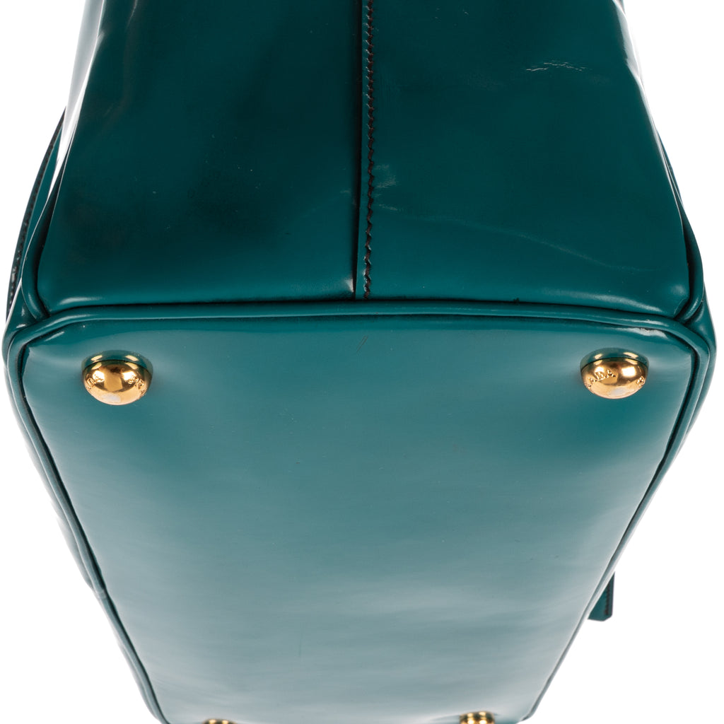 Shoulder Bag Medium Galleria Double Zip Tote Medium Turquoise Saffiano Vernice Leather