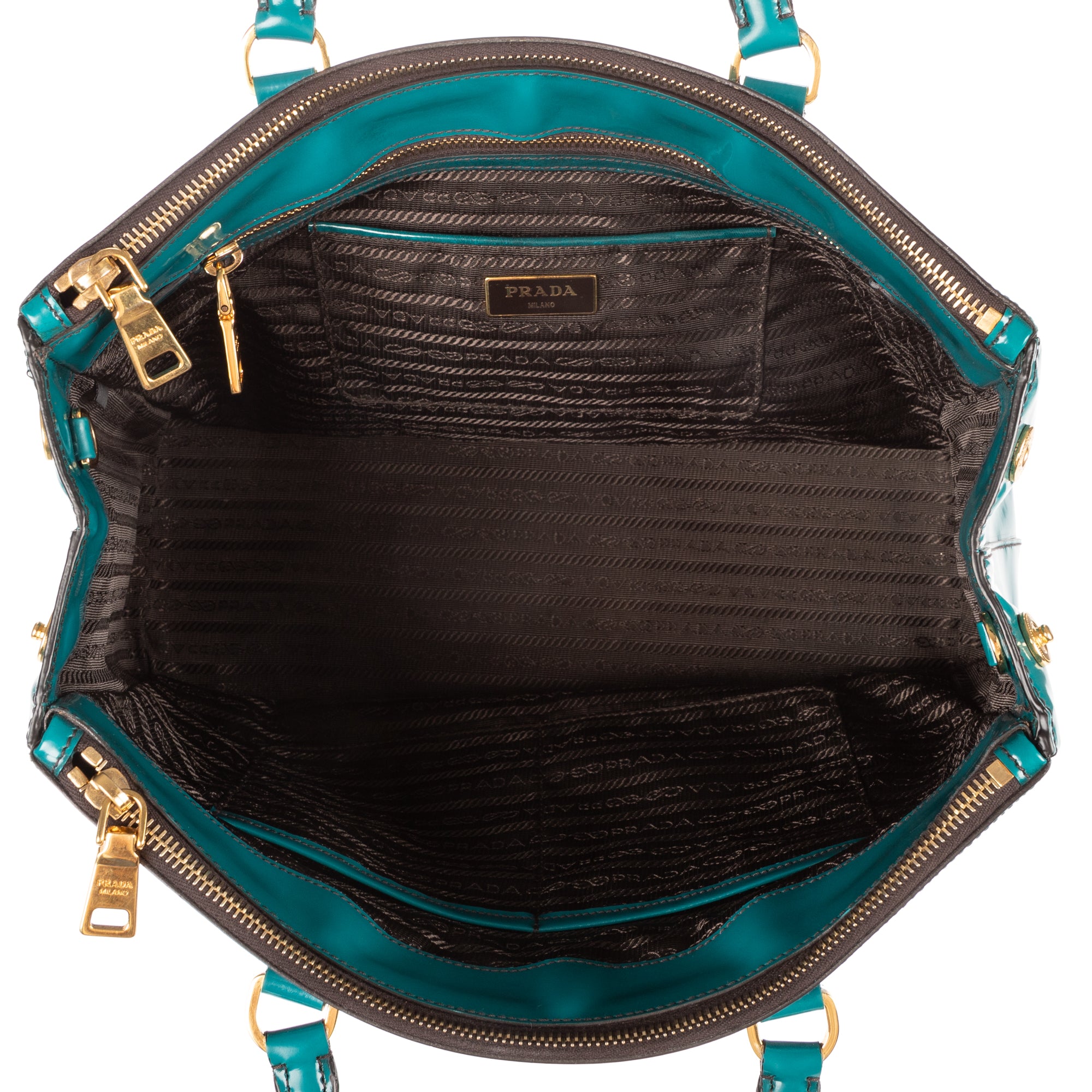Shoulder Bag Medium Galleria Double Zip Tote Medium Turquoise Saffiano Vernice Leather