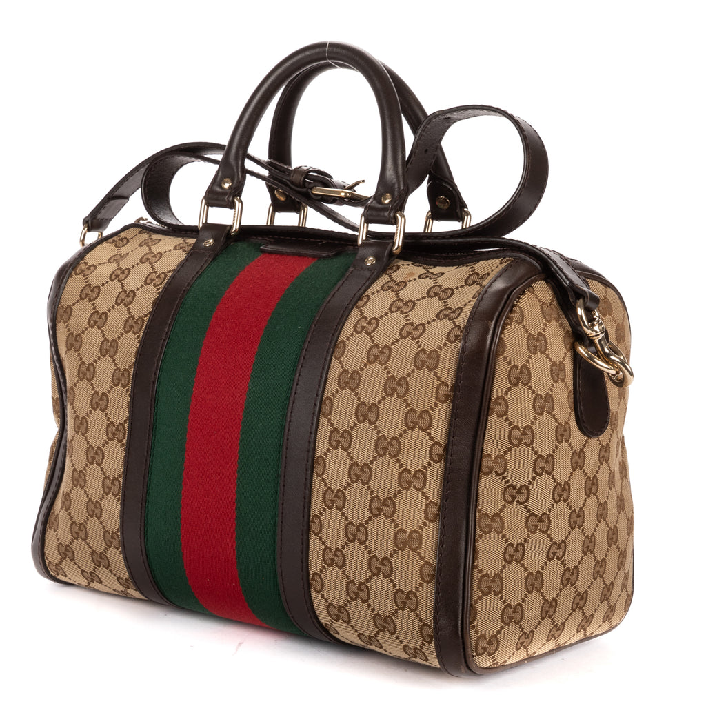 Shoulder Bag Medium Boston Medium Beige Monogrammed Canvas