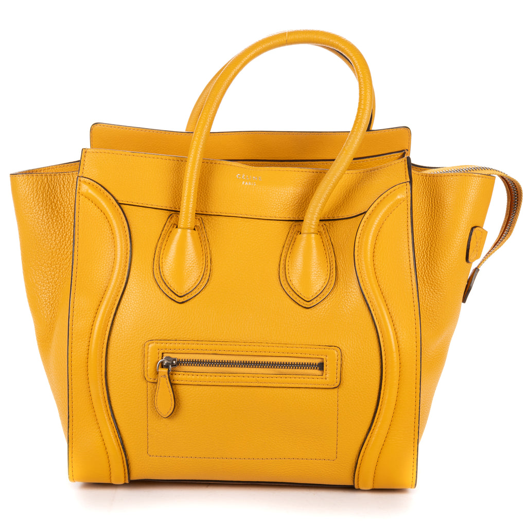 Shoulder Bag Medium Phantom Luggage Medium Yellow Grained Calfskin Leather