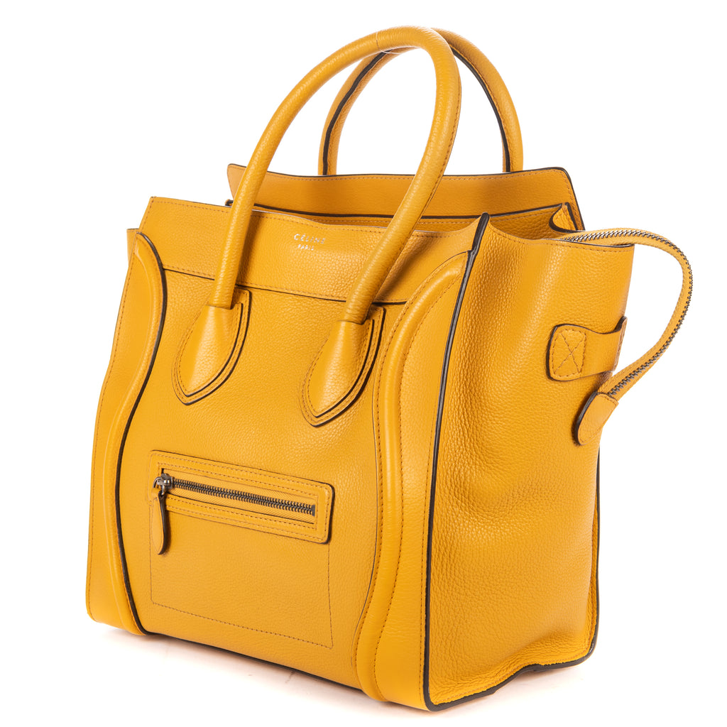 Shoulder Bag Medium Phantom Luggage Medium Yellow Grained Calfskin Leather