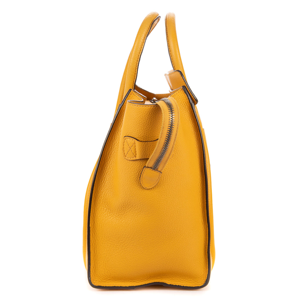 Shoulder Bag Medium Phantom Luggage Medium Yellow Grained Calfskin Leather