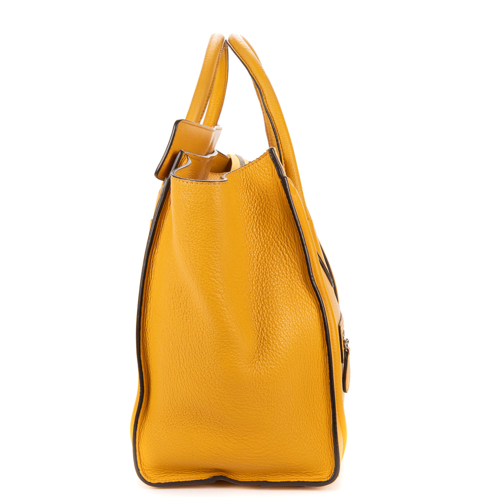 Shoulder Bag Medium Phantom Luggage Medium Yellow Grained Calfskin Leather