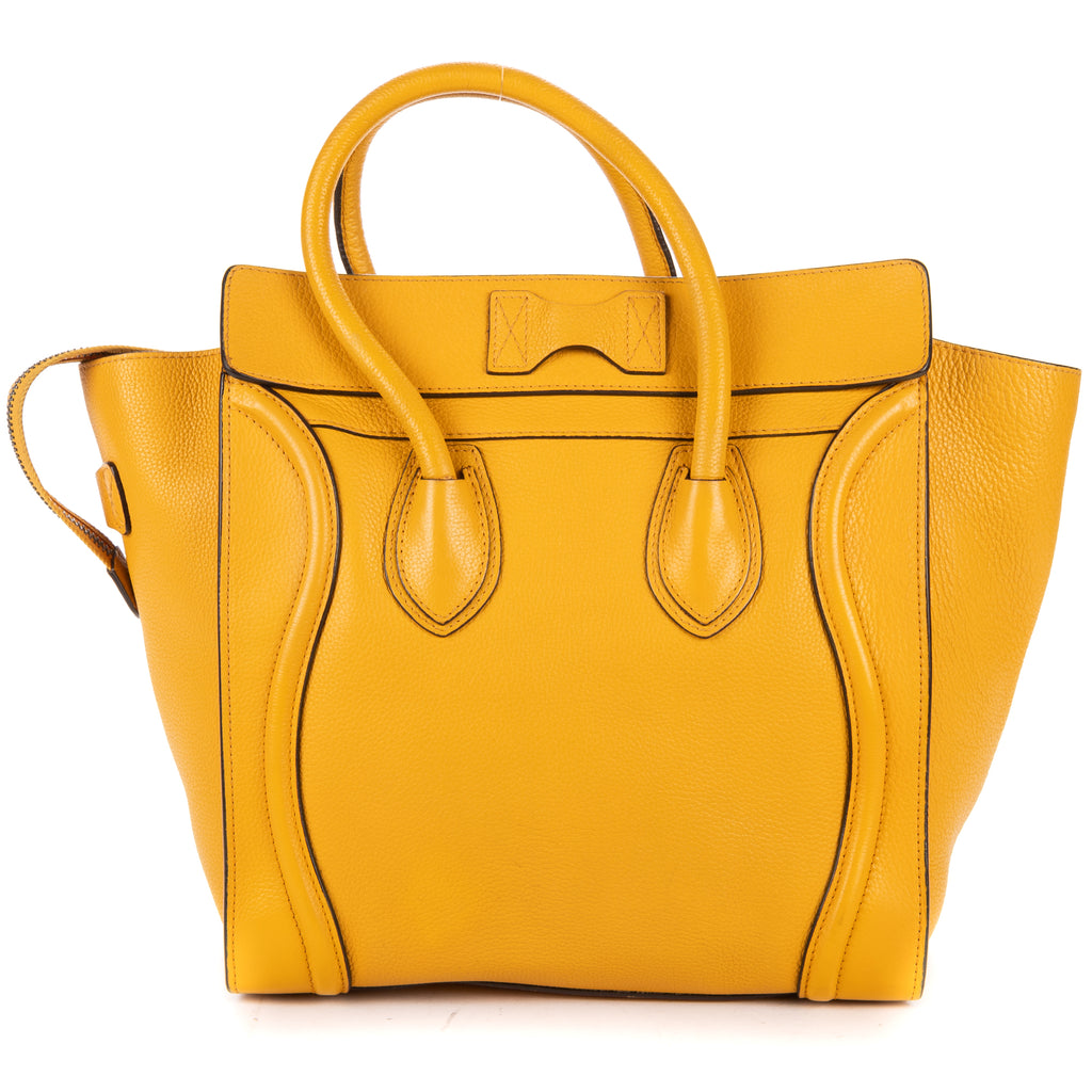 Shoulder Bag Medium Phantom Luggage Medium Yellow Grained Calfskin Leather