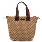 Handbag Tote Bag Beige Monogrammed Canvas