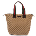 Handbag Tote Bag Beige Monogrammed Canvas