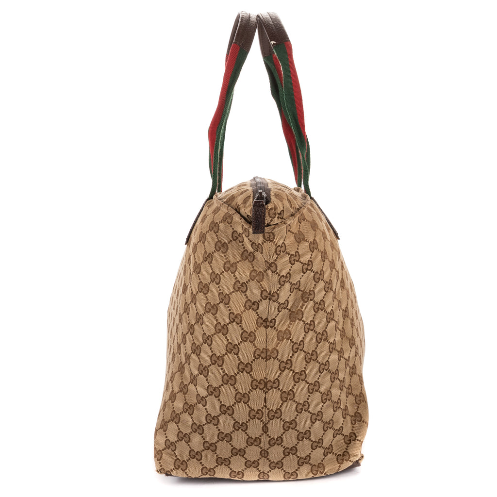 Handbag Tote Bag Beige Monogrammed Canvas