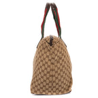Handbag Tote Bag Beige Monogrammed Canvas
