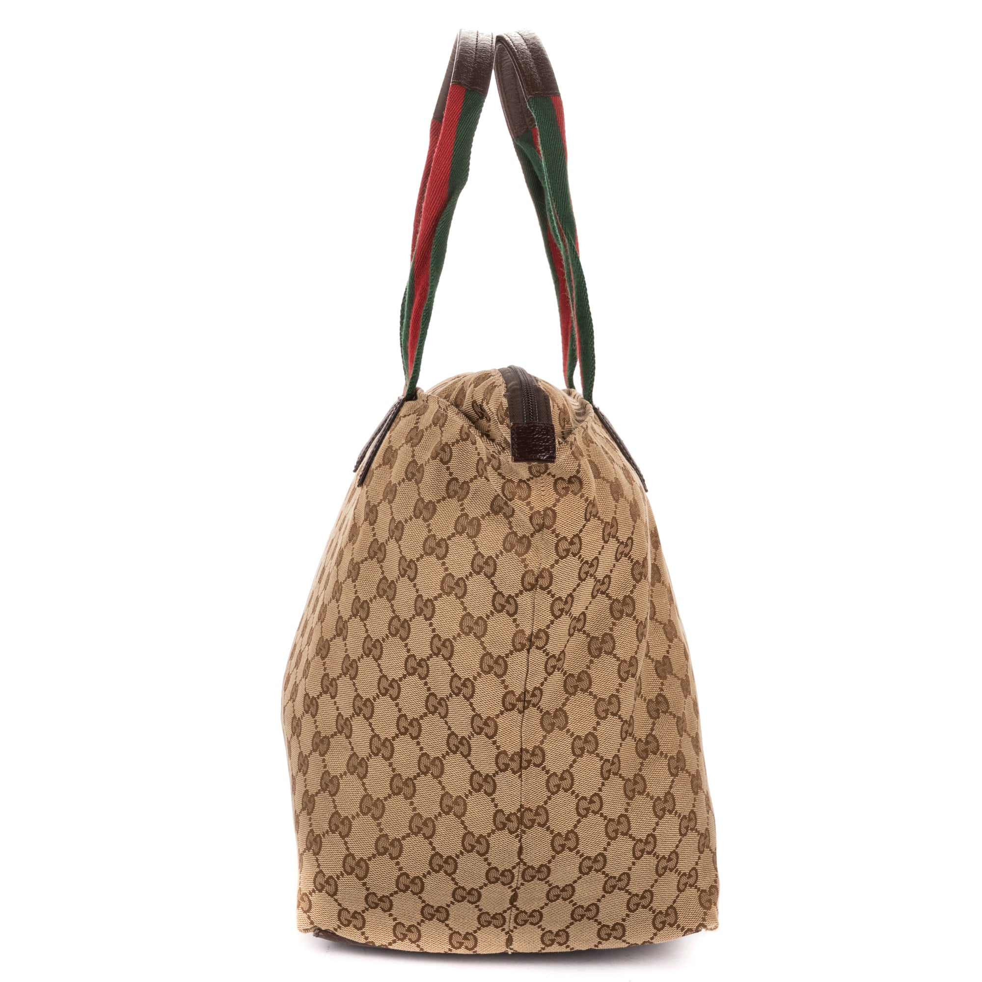 Handbag Tote Bag Beige Monogrammed Canvas