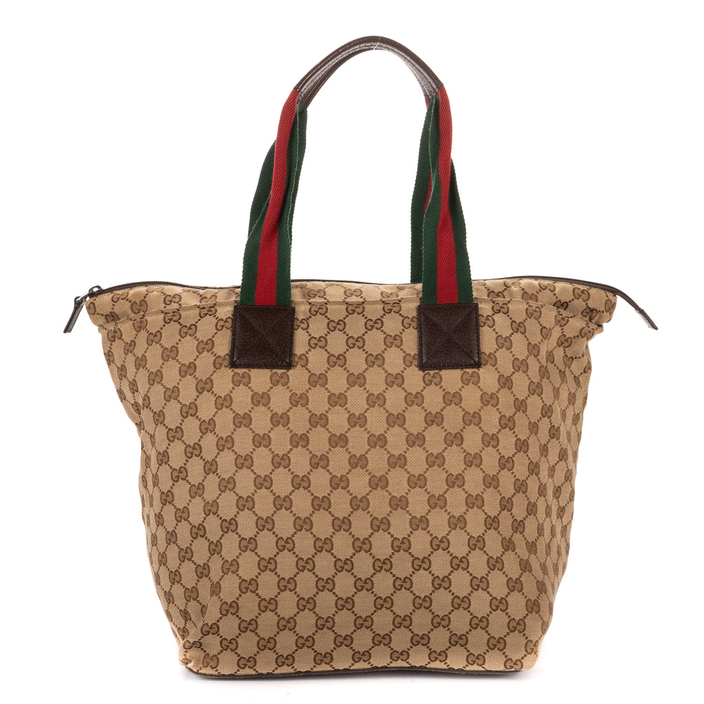 Handbag Tote Bag Beige Monogrammed Canvas