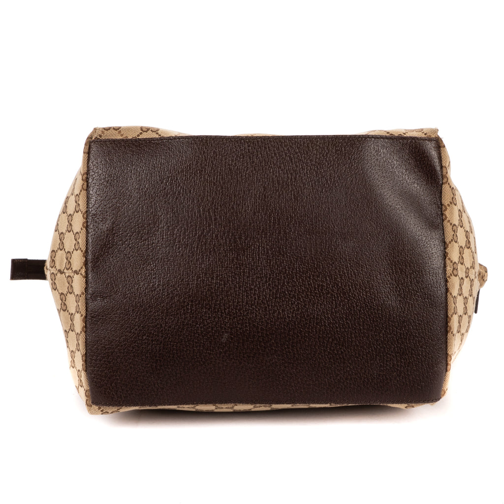 Handbag Tote Bag Beige Monogrammed Canvas