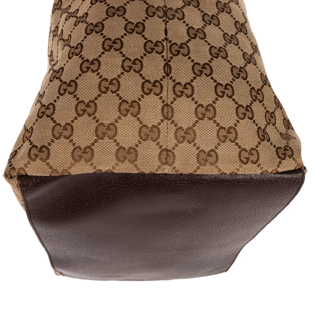 Handbag Tote Bag Beige Monogrammed Canvas