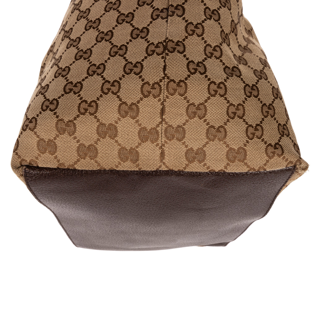 Handbag Tote Bag Beige Monogrammed Canvas