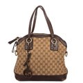 Shoulder Bag Charm Dome Tote Beige Monogrammed Canvas