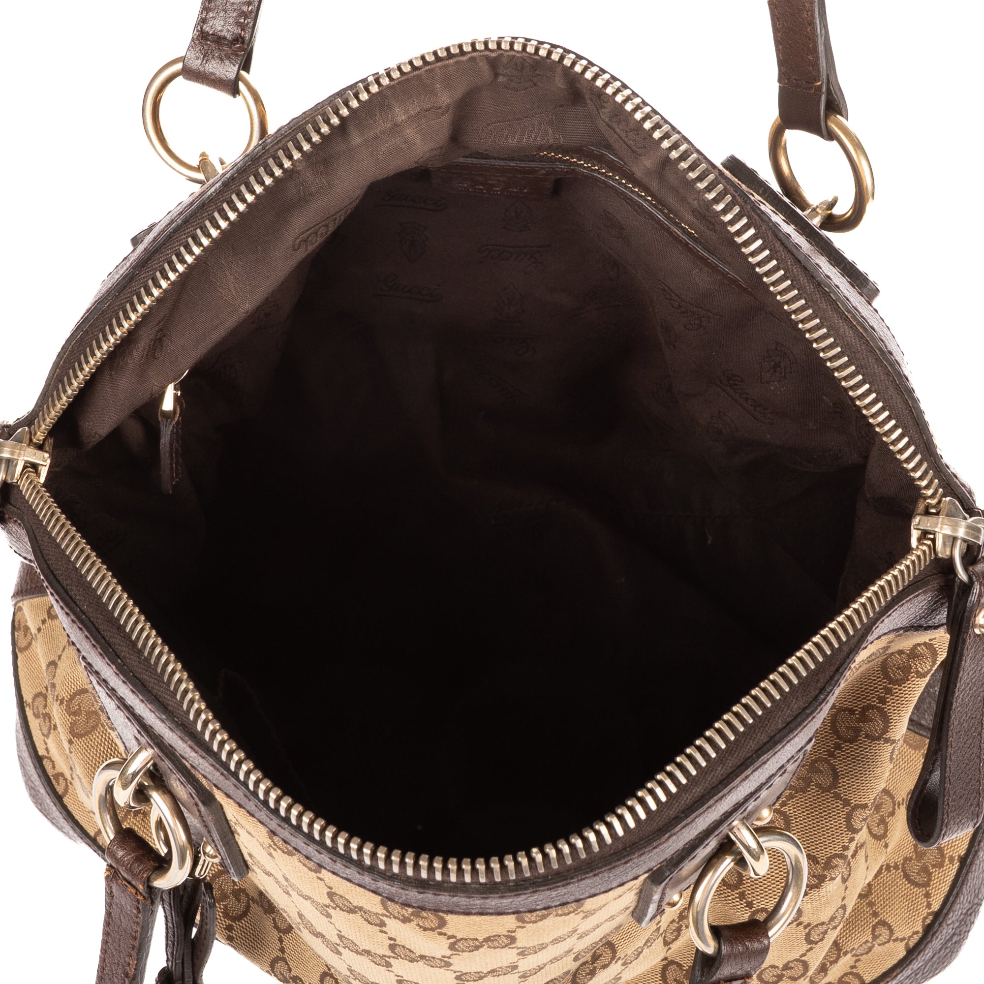 Shoulder Bag Charm Dome Tote Beige Monogrammed Canvas
