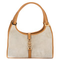Handbag Jackie Hobo Bag Grey Suede Leather