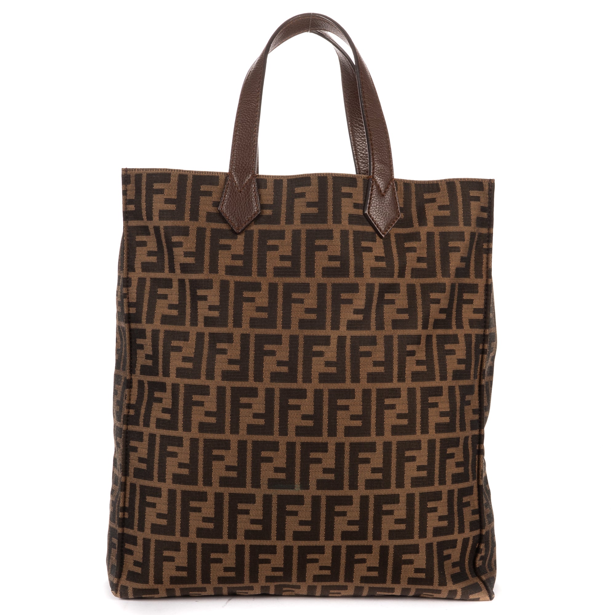 Shoulder Bag Shopper Tote Dark Brown Zucca Canvas