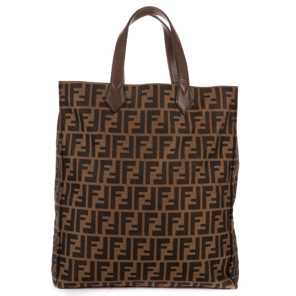 Shoulder Bag Shopper Tote Dark Brown Zucca Canvas