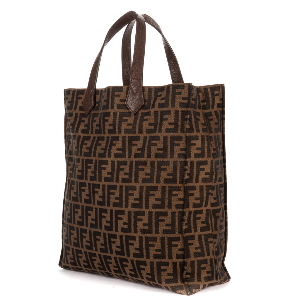 Shoulder Bag Shopper Tote Dark Brown Zucca Canvas