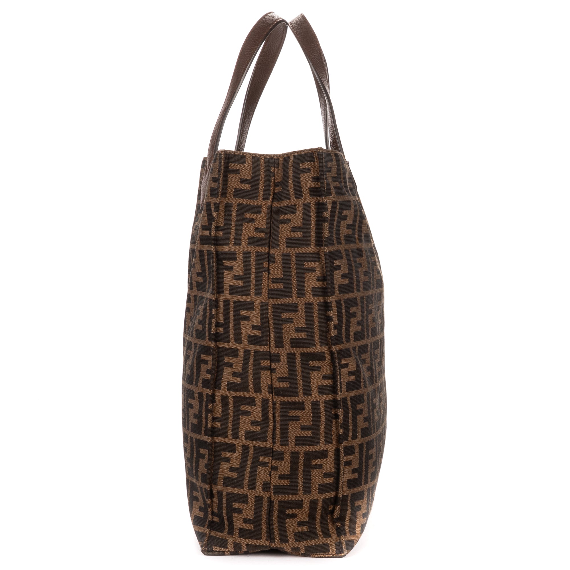 Shoulder Bag Shopper Tote Dark Brown Zucca Canvas