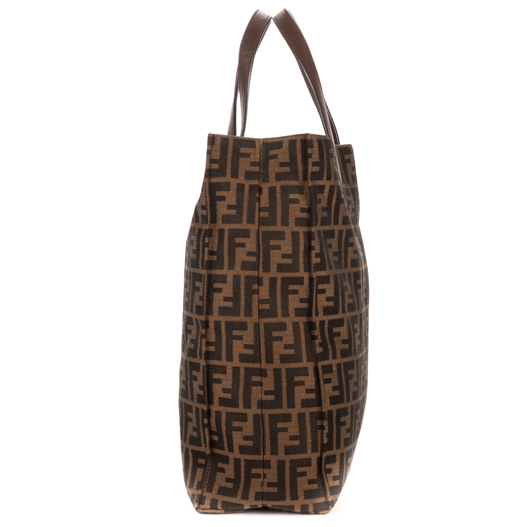 Shoulder Bag Shopper Tote Dark Brown Zucca Canvas