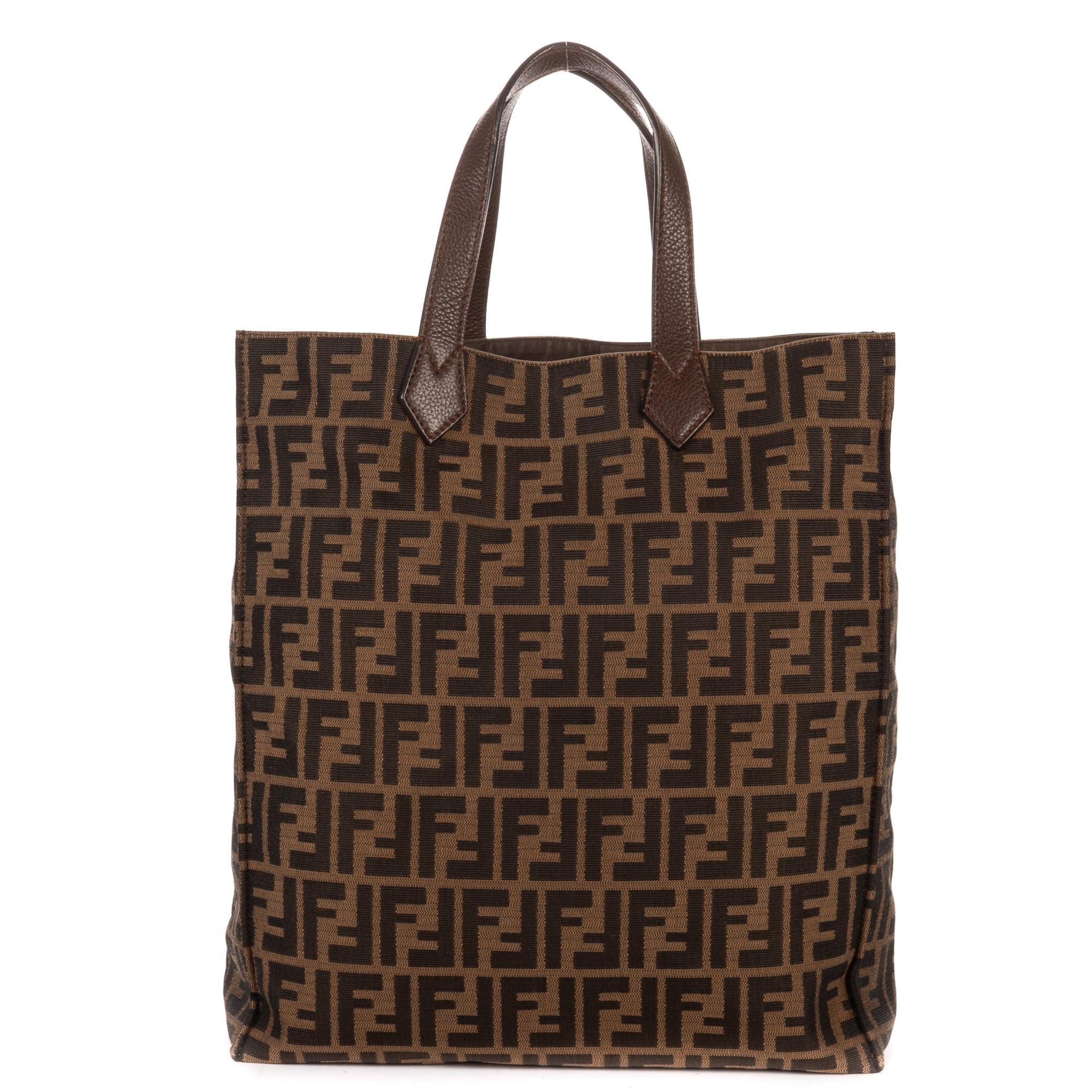 Shoulder Bag Shopper Tote Dark Brown Zucca Canvas
