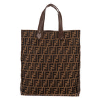 Shoulder Bag Shopper Tote Dark Brown Zucca Canvas