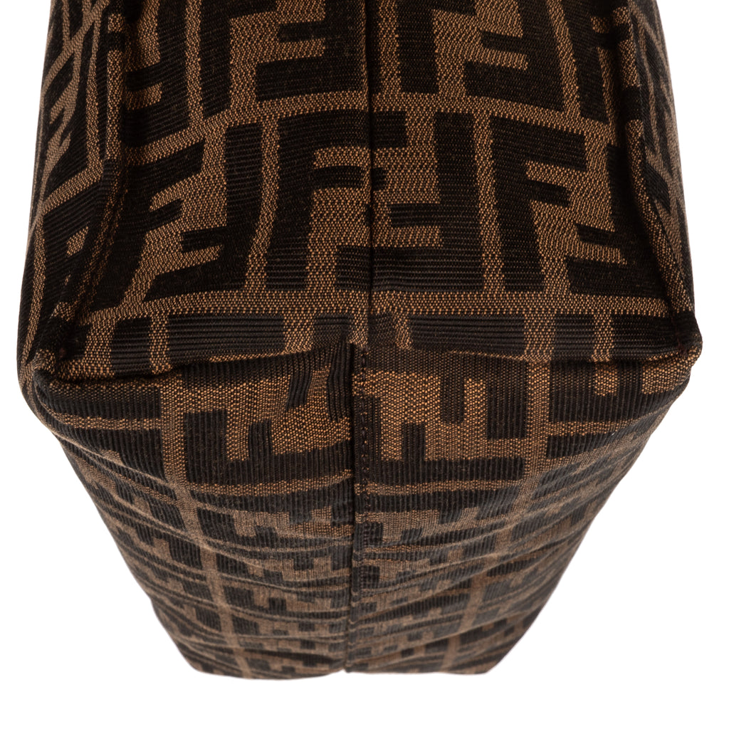 Shoulder Bag Shopper Tote Dark Brown Zucca Canvas