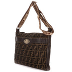 Shoulder Bag Selleria Crossbody Dark Brown Zucca Canvas