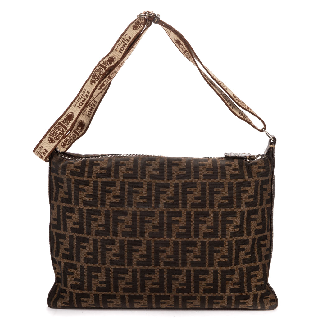 Shoulder Bag Selleria Crossbody Dark Brown Zucca Canvas